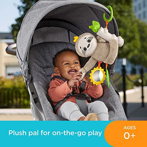 Fisher-Price Baby Toy Slow Much Fun Stroller Sloth With Motion & Sensory Details For Newborn Take-Along Play