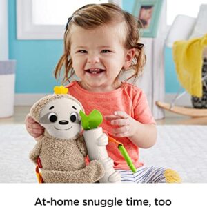 Fisher-Price Baby Toy Slow Much Fun Stroller Sloth With Motion & Sensory Details For Newborn Take-Along Play