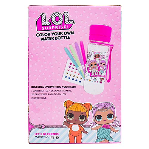 L.O.L. Surprise!Create Your Own Color Changing Water Bottle & Color Your Water Bottle,Great For Travel & Road Trips,Sports & School, Creative Gift Idea,Arts & Crafts Activity Kids Ages 6,7,8,9,10-Pink