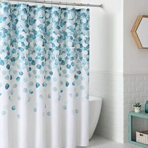 Serafina Home Mineral Blue Teal Modern Fabric Shower Curtain for Bathroom: Cascading Water Splash Pattern of Turquoise, Aqua, and White