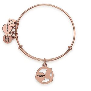 Alex and Ani Tokens Expandable Bangle for Women, Hummingbird Charm, Rafaelian Rose Gold Finish, 2 to 3.5 in