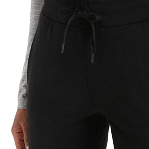 Icebreaker Merino Wool Crush Women’s Joggers Sweatpants - Comfy, Warm Women’s Lounge Pants with Pockets, Relaxed Fit, Drawstring Waist, Ribbed Cuffs - Premium Winter Clothes - Medium, Black