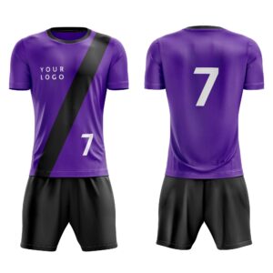 lot of 15 soccer uniform kits (jersey-shorts) wb175. custom made for you (main color purple, select sizes via email)