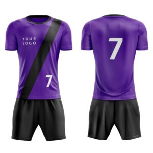 Lot of 15 Soccer Uniform Kits (Jersey-Shorts) WB175. Custom Made for You (Main Color Purple, Select Sizes Via Email)