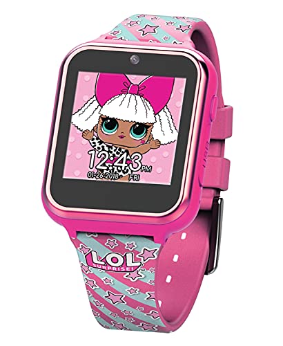 Accutime Kids LOL Surprise Hot Pink Educational Touchscreen Smart Watch Toy for Girls, Boys, Toddlers - Selfie Cam, Learning Games, Alarm, Calculator, Pedometer and more (Model: LOL4104)