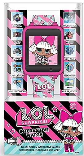 Accutime Kids LOL Surprise Hot Pink Educational Touchscreen Smart Watch Toy for Girls, Boys, Toddlers - Selfie Cam, Learning Games, Alarm, Calculator, Pedometer and more (Model: LOL4104)