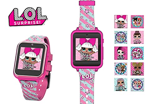 Accutime Kids LOL Surprise Hot Pink Educational Touchscreen Smart Watch Toy for Girls, Boys, Toddlers - Selfie Cam, Learning Games, Alarm, Calculator, Pedometer and more (Model: LOL4104)