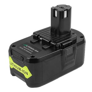 aryee 6.0ah 18v li-ion replacement battery for ryobi all 18v lithium battery p102 p103 p105 p107 p106 p108 p109 ryobi one+ cordless power tool