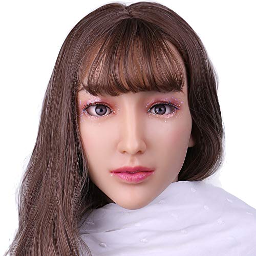 Minaky Soft Silicone Realistic Female Head Mask Hand-made Face for Crossdresser Transgender Costumes Disguise 3G