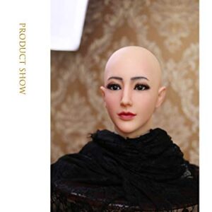 Minaky Soft Silicone Realistic Female Head Mask Hand-made Face for Crossdresser Transgender Costumes Disguise 3G