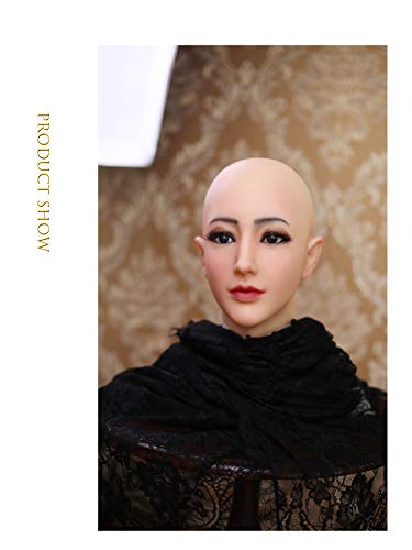 Minaky Soft Silicone Realistic Female Head Mask Hand-made Face for Crossdresser Transgender Costumes Disguise 3G