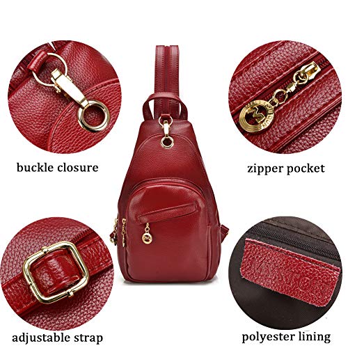 Small Leather Convertible Backpack Sling Purse Shoulder Bag for Women