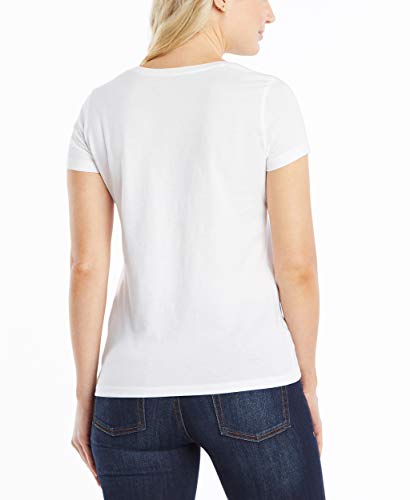 Nautica Women's Easy Comfort Scoop Neck Supersoft 100% Cotton Solid T-Shirt, Bright White, Large