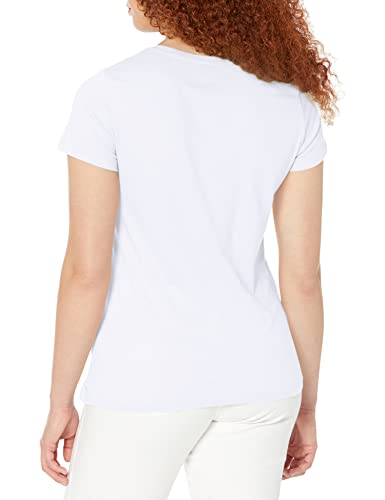 Nautica Women's Easy Comfort Scoop Neck Supersoft 100% Cotton Solid T-Shirt, Bright White, Large