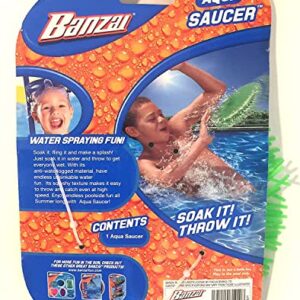 Banzai Green Aqua Saucer Pool Toy 5" Disk (Soak It and Throw It)