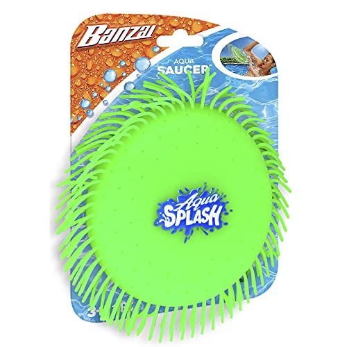 Banzai Green Aqua Saucer Pool Toy 5" Disk (Soak It and Throw It)