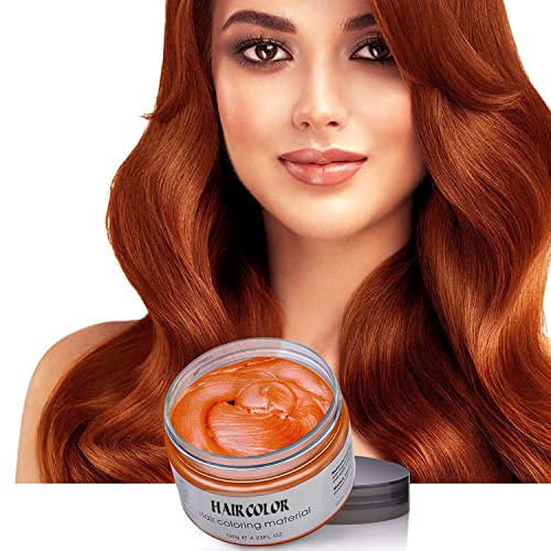 Temporary Hair Color Wax Dye 4.23 oz-Instant Hairstyle Cream Hair Pomades Hairstyle Wax for Party Cosplay Easy Cleaning (Orange)