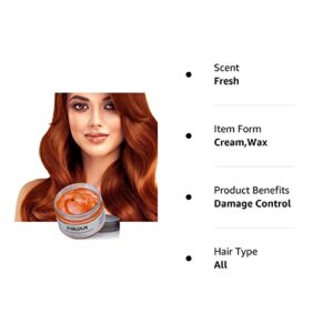 Temporary Hair Color Wax Dye 4.23 oz-Instant Hairstyle Cream Hair Pomades Hairstyle Wax for Party Cosplay Easy Cleaning (Orange)