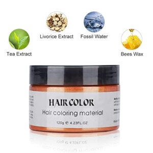 Temporary Hair Color Wax Dye 4.23 oz-Instant Hairstyle Cream Hair Pomades Hairstyle Wax for Party Cosplay Easy Cleaning (Orange)