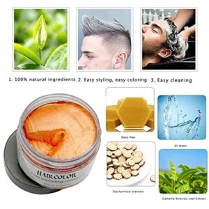 Temporary Hair Color Wax Dye 4.23 oz-Instant Hairstyle Cream Hair Pomades Hairstyle Wax for Party Cosplay Easy Cleaning (Orange)