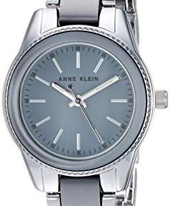 Anne Klein Women's Silver-Tone and Grey Resin Bracelet Watch