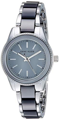 Anne Klein Women's Silver-Tone and Grey Resin Bracelet Watch