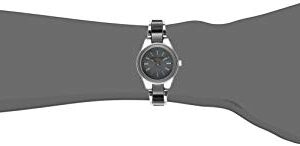 Anne Klein Women's Silver-Tone and Grey Resin Bracelet Watch