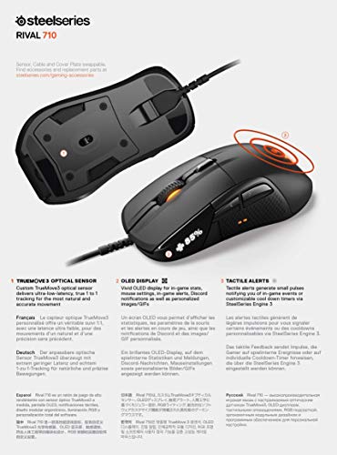 SteelSeries Rival 710 Gaming Mouse - 16,000 CPI TrueMove3 Optical Sensor - OLED Display - Tactile Alerts - RGB Lighting (Renewed)