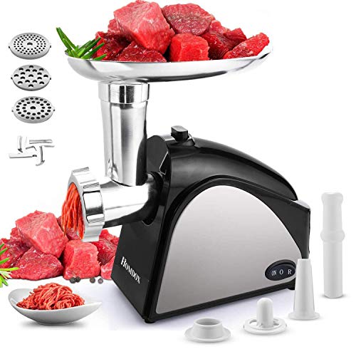 Homdox Electric Meat Grinder 2000W with 3 Grinding Plates, Food Grinder with Sausage & Kubbe Kit, Meat Mincer Food Grade Material ETL Approved for Home Use &Commercial