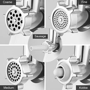 Homdox Electric Meat Grinder 2000W with 3 Grinding Plates, Food Grinder with Sausage & Kubbe Kit, Meat Mincer Food Grade Material ETL Approved for Home Use &Commercial