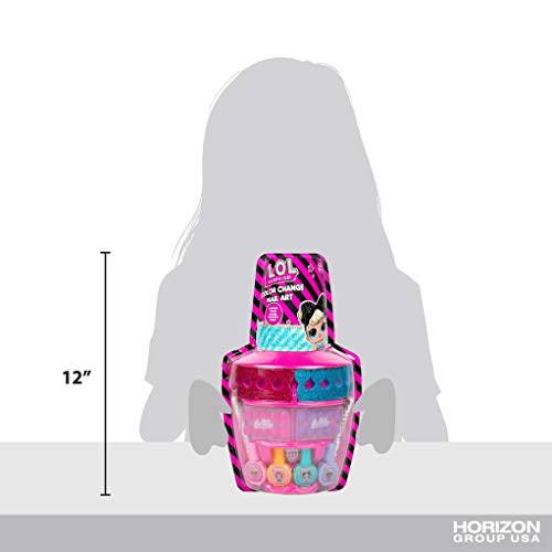 Horizon Group USA L.O.L. Surprise Color Change Nail Art, Includes 2 Sets of Adhesive Nails,3 Nail Polishes,1 Nail Decal Sheet,Water Transfer Tattoo Sheet,Nail Gems,Toe Separators + Instructions