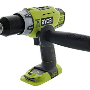 Ryobi P214 One+ 18 Volt Lithium Ion 1/2 Inch 600 Pound Torque Hammer Drill/Driver (Tool Only) with Handle (Non-Retail Packaging)