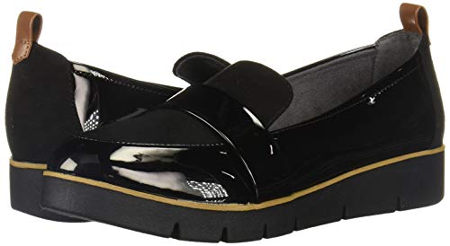 Dr. Scholl's Shoes Women's Webster Slip On Loafer, Black Patent/Microfiber, 8.5 Wide US