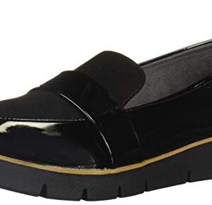 Dr. Scholl's Shoes Women's Webster Slip On Loafer, Black Patent/Microfiber, 8.5 Wide US