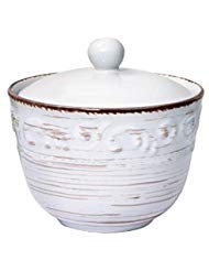 pfaltzgraff trellis white sugar bowl with lid
