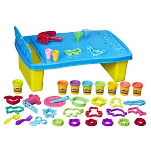 play-doh play 'n store kids table for arts & crafts activities with 8 non-toxic colors, 2 oz cans (amazon exclusive)