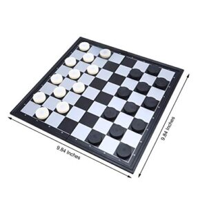 QuadPro Magnetic Travel Checkers Board Game Set with Folding Board Family Educational Toys for Kids and Adults