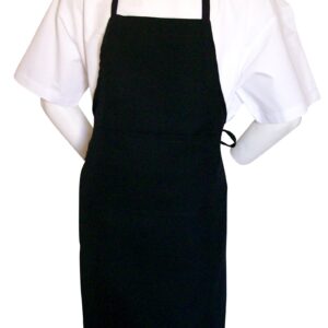 CHEFSKIN Chef Apron Black Twill Adjustable Adult 2X Big & Tall XXL (XXL-2X)