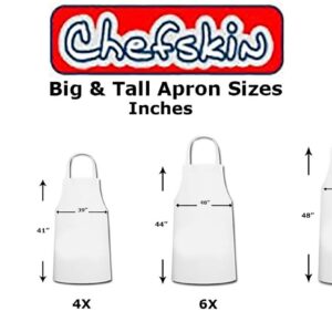 CHEFSKIN Chef Apron Black Twill Adjustable Adult 2X Big & Tall XXL (XXL-2X)
