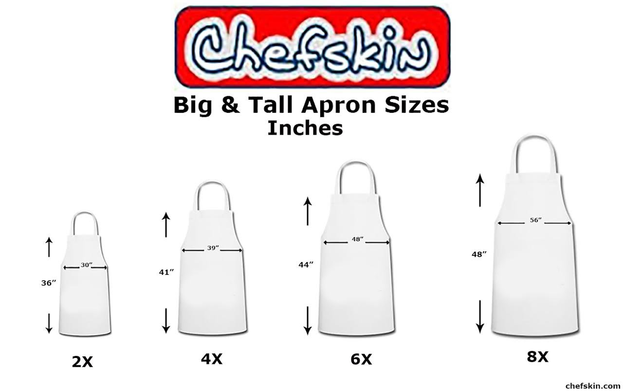 CHEFSKIN Chef Apron Black Twill Adjustable Adult 2X Big & Tall XXL (XXL-2X)