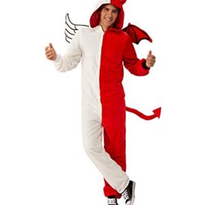 Rubie's unisex adult Comfy Wear One-piece Hooded Jumpsuit Sized Costumes, Angel/Devil, Small Medium US