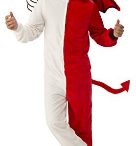 Rubie's unisex adult Comfy Wear One-piece Hooded Jumpsuit Sized Costumes, Angel/Devil, Small Medium US