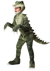 kids dangerous alligator costume boys, green reptile hooded jumpsuit halloween outfit small