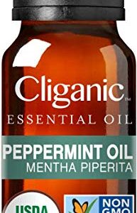 Cliganic USDA Organic Peppermint Essential Oil, 100% Pure Natural Undiluted, for Aromatherapy | Non-GMO Verified