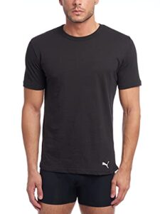 puma men's 3 pack crew neck t-shirts, white/gray/black, l