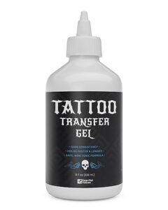 tattoo transfer gel solution (8 fl oz) tattoo stencil gel for sharp, dark & clean stencils - tattoo transfer liquid designed to last all day