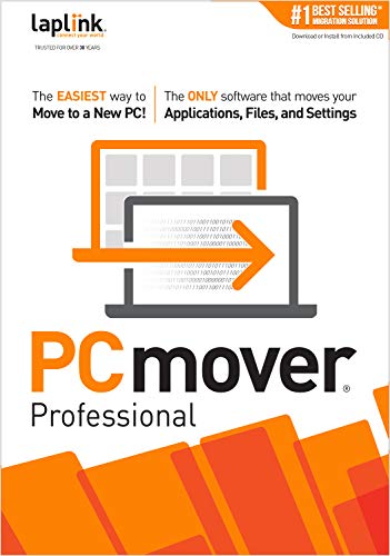 Laplink PCmover Professional | Instant Download | Single Use License | Moves Applications, Files, and Settings to Your New PC