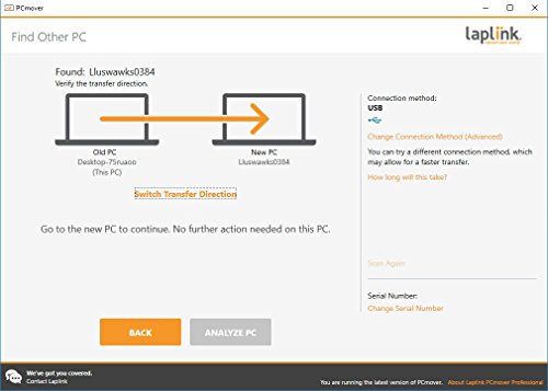 Laplink PCmover Professional | Instant Download | Single Use License | Moves Applications, Files, and Settings to Your New PC