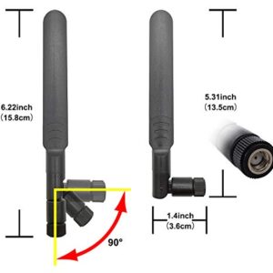 WiFi Antenna 8dBi Omni RP-SMA Male 2.4Ghz 5.8Ghz Dual Band + 20cm U.FL IPEX MHF4 to RP SMA Female Extension Cable for M.2 NGFF Card Notebook Drone 2 Pcs