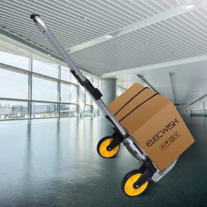 FULLWATT 264 Lb Capacity Folding Hand Truck and Dolly Cart Aluminum Portable Folding Hand Cart with Telescoping Handle and Rubber Wheels